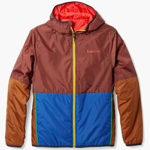 Cotopaxi Men's Blue Brown Red Teca Reversible Insulated Hooded Jacket